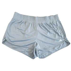 adidas Women's Pacer Training 3-Stripes Woven High-Rise 3" Shorts‎ Size 2X Blue